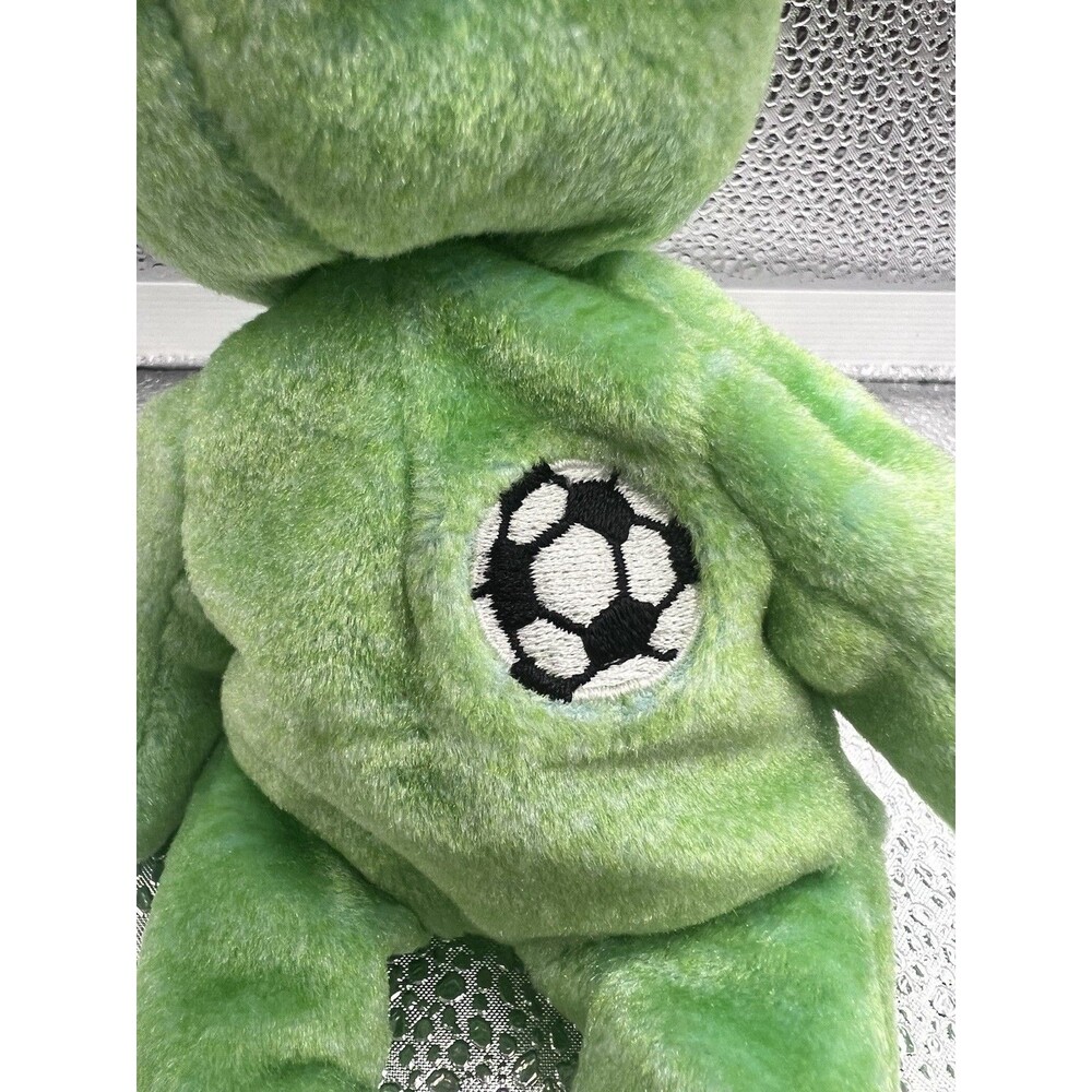 Ty Beanie Baby Collection 1998/99 - Kicks The Green Soccer Bear, TAG ERROR Rare - Picture 2 of 6